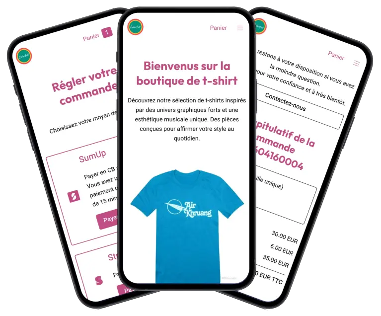 image montrant plusieurs écrans de téléphone avec une boutique de biglittleweb
